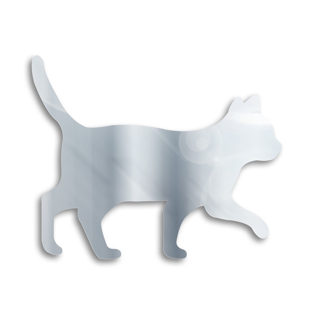 Cat Walking On The Wall  Mirror Girl Room Makeup Wall Mirror Kitten Cat  Moder Design Mirror With LED Light by Woody Signs Co. - Handmade Crafted Unique Wooden Creative