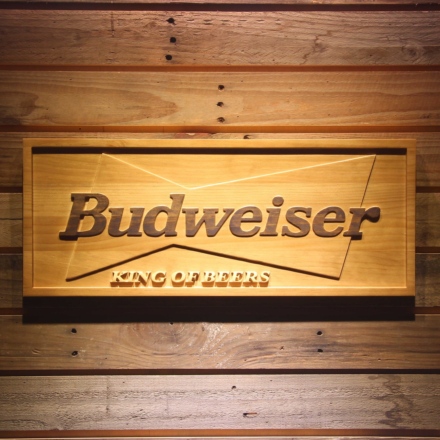 Budweiser King of 3D Wooden Signs by Woody Signs Co. - Handmade Crafted Unique Wooden Creative