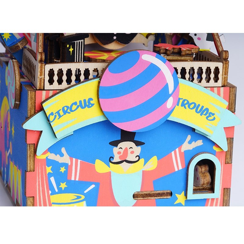 DIY 3D Amusement Park Wooden Puzzle Game Assembly Moveable Music Box Toy Gift for Children Kids Adult AMD41 by Woody Signs Co. - Handmade Crafted Unique Wooden Creative