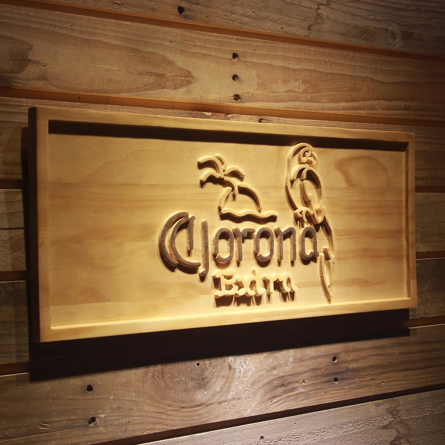 Corona Extra Parrot 3D Wooden Signs by Woody Signs Co. - Handmade Crafted Unique Wooden Creative