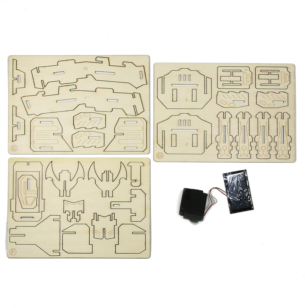 The Holy Warrior Wooden DIY Solar Power Toy Eco-friendly Educational DIY Assemble Toys Blocks For Kids Boy by Woody Signs Co. - Handmade Crafted Unique Wooden Creative