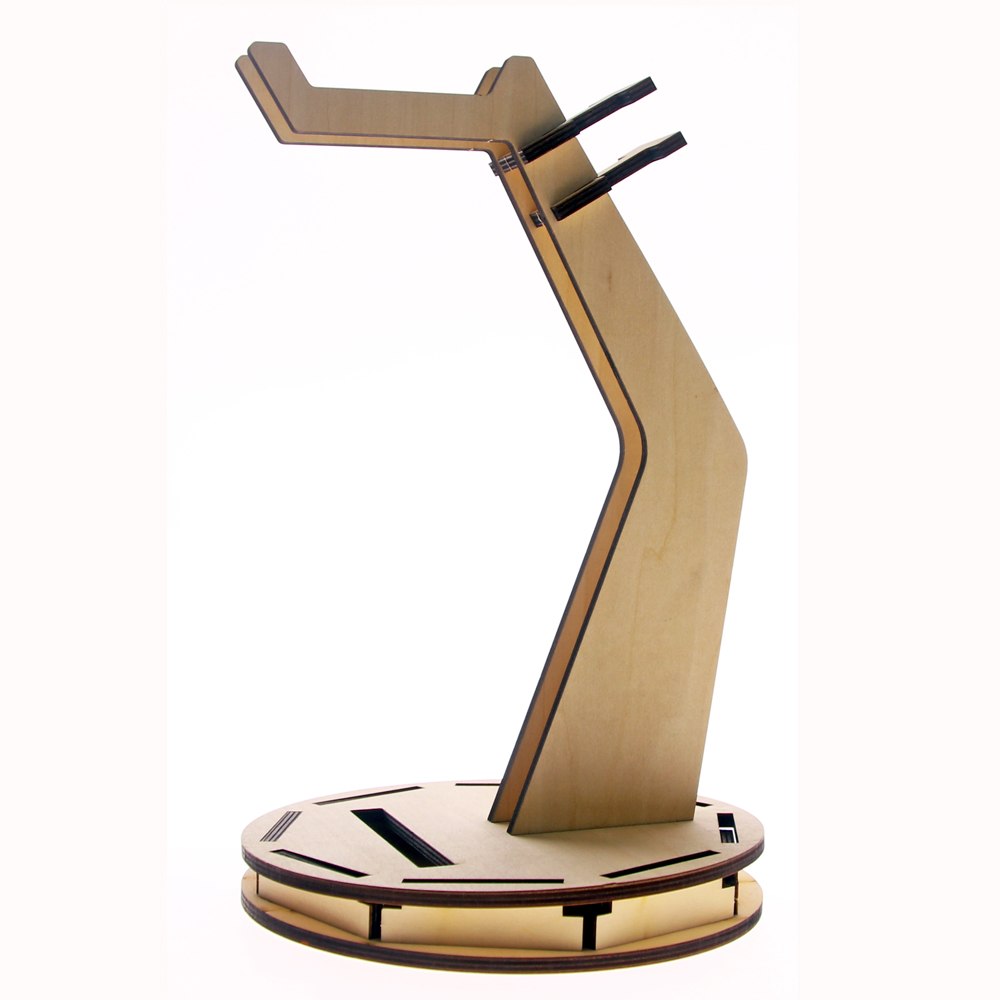DIY Desk Sound Station Laser Cut Headphone Stand Wooden Headset Hanger Nerdy Desk Decor Tower Puzzle Model by Woody Signs Co. - Handmade Crafted Unique Wooden Creative