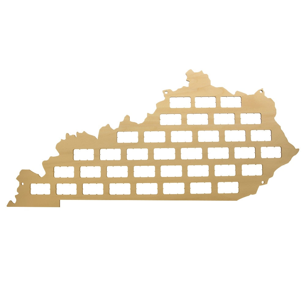 Kentucky of the United States Cork Map Rustic Kentucky Sign Cork Wood Cutout Multiple Sizes Cork Holder by Woody Signs Co. - Handmade Crafted Unique Wooden Creative