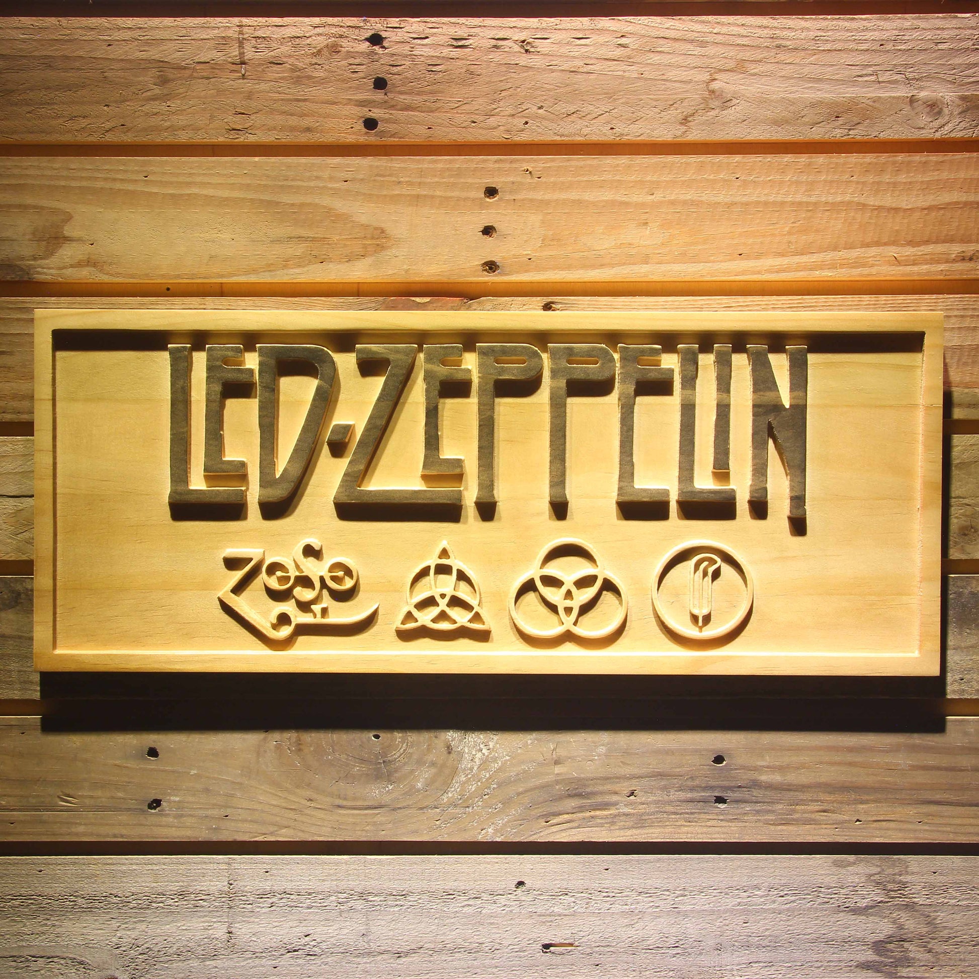 LED Zeppelin  3D Wooden Bar Signs by Woody Signs Co. - Handmade Crafted Unique Wooden Creative