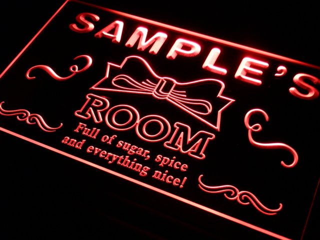 pe Name Custom Girl Princess Room Bar Neon Light Signs with On/Off Switch 7 Colors 4 Sizes by Woody Signs Co. - Handmade Crafted Unique Wooden Creative
