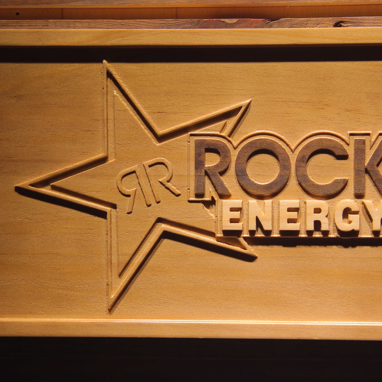 Rockstar Energy Drink Bar 3D Wooden Signs by Woody Signs Co. - Handmade Crafted Unique Wooden Creative