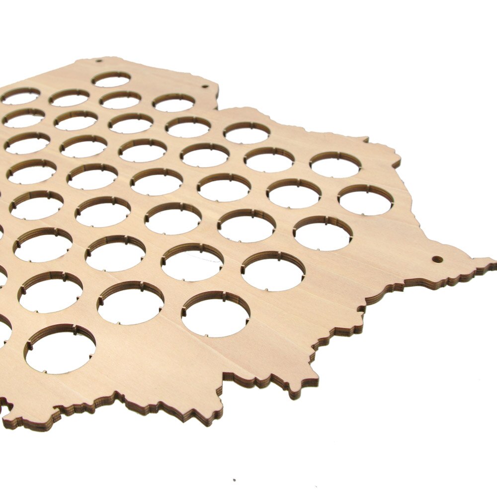 Creative Laser Engraved Wooden Hanging Craft Poland  Cap Trap  Map Cap Map For Cap Collector by Woody Signs Co. - Handmade Crafted Unique Wooden Creative