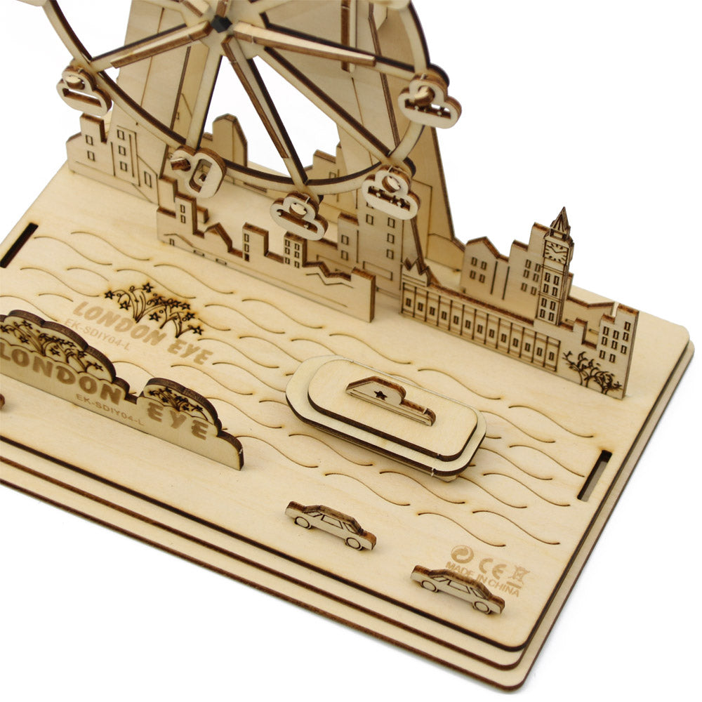 Ferris Wheel Solar Power Wooden DIY Handmade Toys Eco-friendly DIY Assemble Toys Novelty Gifts For Children by Woody Signs Co. - Handmade Crafted Unique Wooden Creative