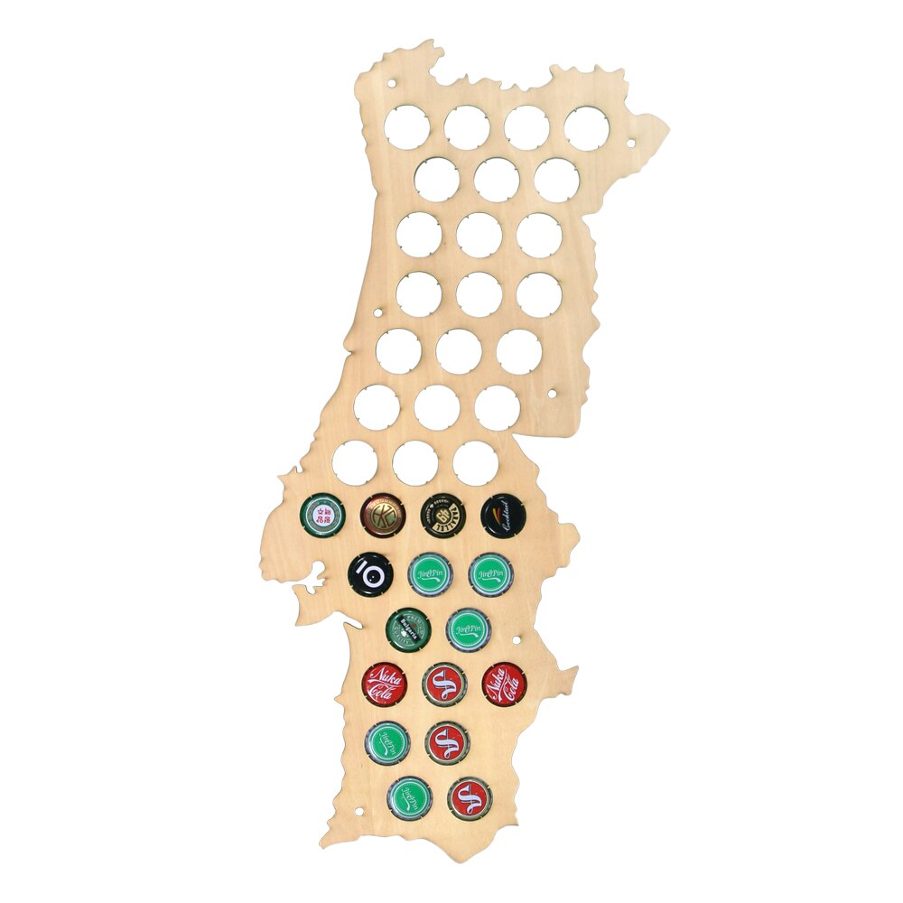 Wall Mounted Wooden Craft Maps Of Portugal Caps Maps Home Bar Indoor Decoration by Woody Signs Co. - Handmade Crafted Unique Wooden Creative