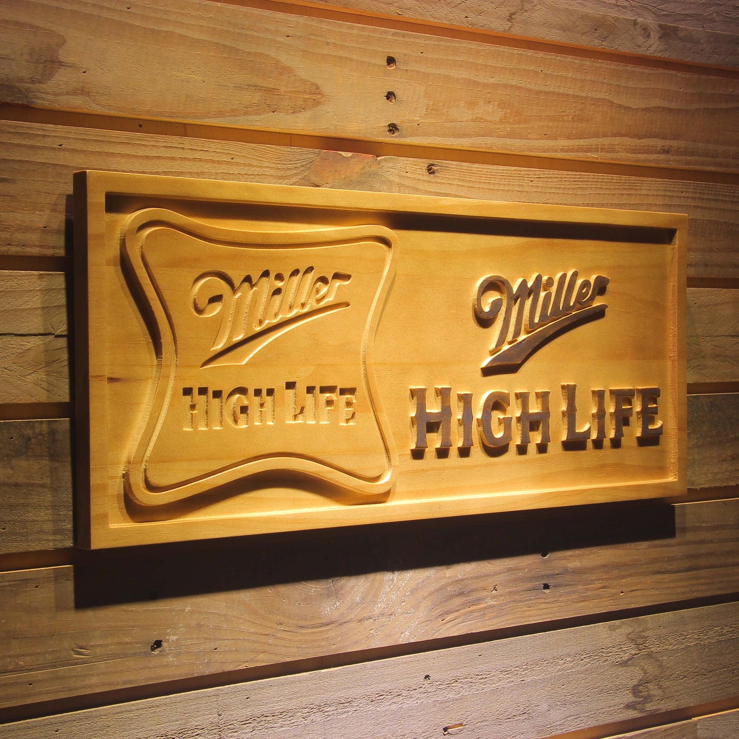 Miller High Life 3D Wooden Signs by Woody Signs Co. - Handmade Crafted Unique Wooden Creative
