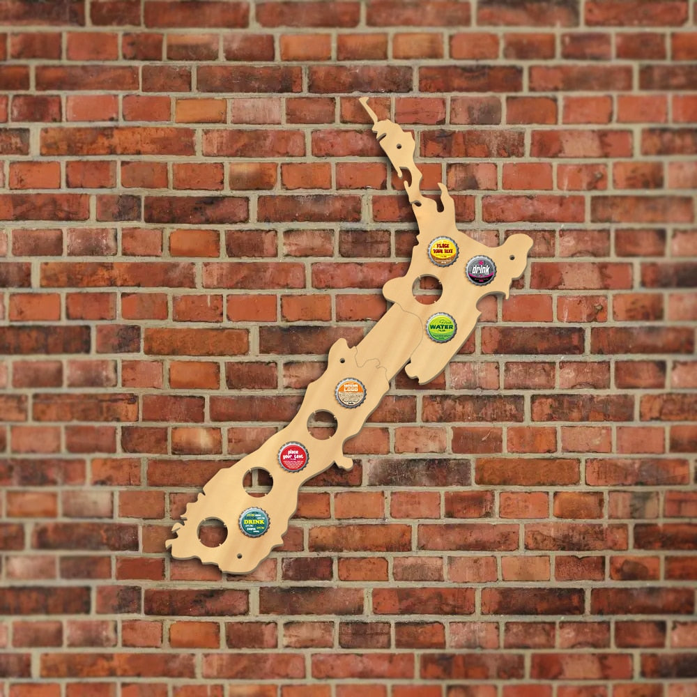 New Zealand Cap Map Pub Bar Wooden Wall Sign Bottle Cap Display Holder New Zealand Map Man Cave Lovers Gift by Woody Signs Co. - Handmade Crafted Unique Wooden Creative
