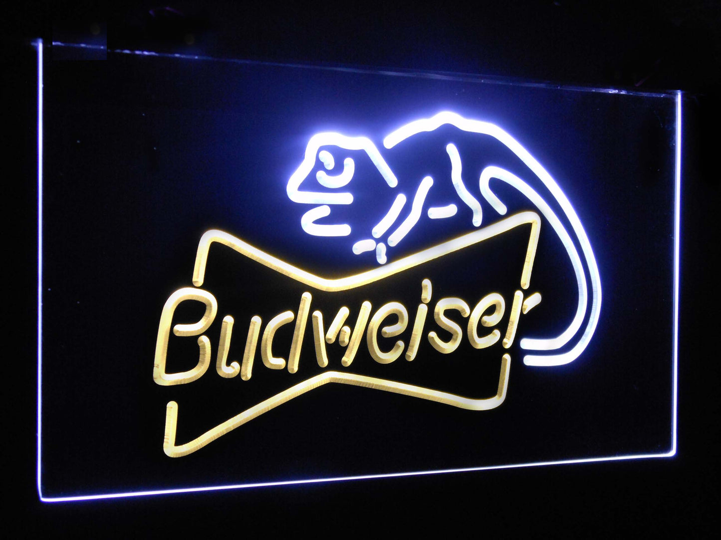 Budweiser Lizard Bar Decoration Gift Dual Color Led Neon Light Signs st6-a2084 by Woody Signs Co. - Handmade Crafted Unique Wooden Creative