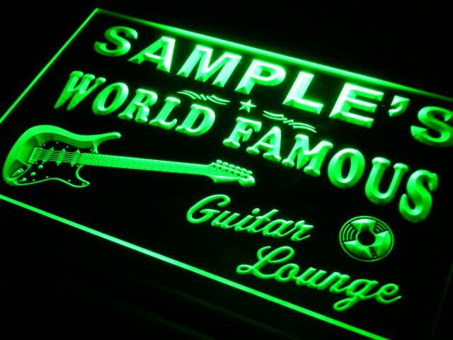 pf Name Custom Guitar Band Room Bar Neon Light Signs with On/Off Switch 7 Colors 4 Sizes by Woody Signs Co. - Handmade Crafted Unique Wooden Creative