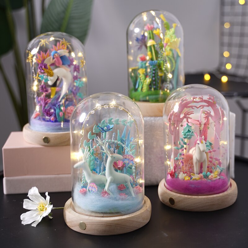 4 Kinds Modeling Clay With Led&Glass Box Colorful Polymer Creative DIY Clay Creative Toy Gift for Children Adult DC by Woody Signs Co. - Handmade Crafted Unique Wooden Creative