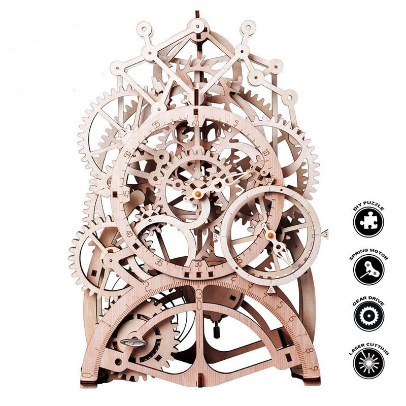 DIY Gear Drive Pendulum Clock by Clockwork 3D Wooden LK501 by Woody Signs Co. - Handmade Crafted Unique Wooden Creative