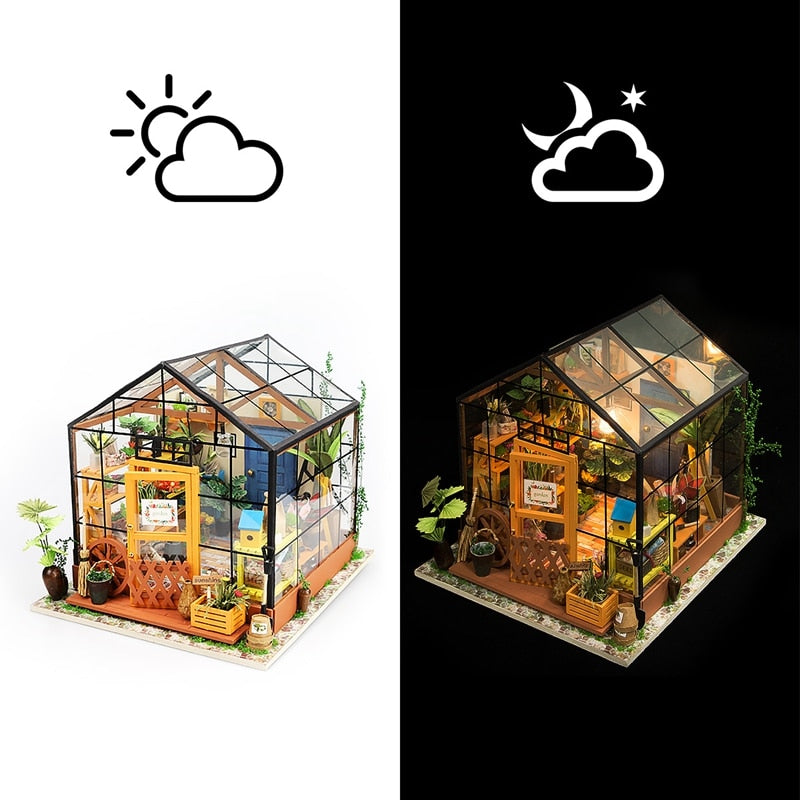 14 Kinds DIY House with Furniture Miniature Wooden Doll House DG by Woody Signs Co. - Handmade Crafted Unique Wooden Creative