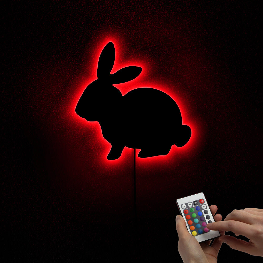 Modern Baby Room Bunny Wall Mirror Woodland Animal Makeup Mirror With LED Lights Rabbit Illuminated Acrylic Mirror by Woody Signs Co. - Handmade Crafted Unique Wooden Creative
