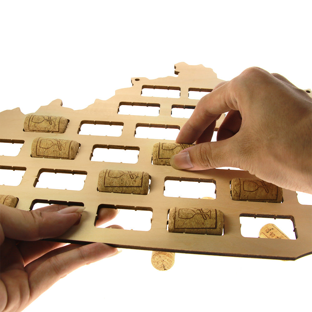 Kentucky of the United States Cork Map Rustic Kentucky Sign Cork Wood Cutout Multiple Sizes Cork Holder by Woody Signs Co. - Handmade Crafted Unique Wooden Creative