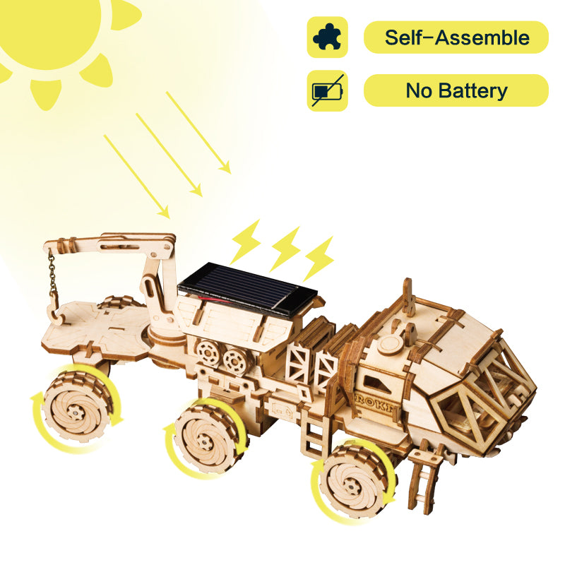 Creative DIY 3D Discovery Rover Moveable Solar Energy Powered Gift for Child LS504 (Discovery Rover) by Woody Signs Co. - Handmade Crafted Unique Wooden Creative