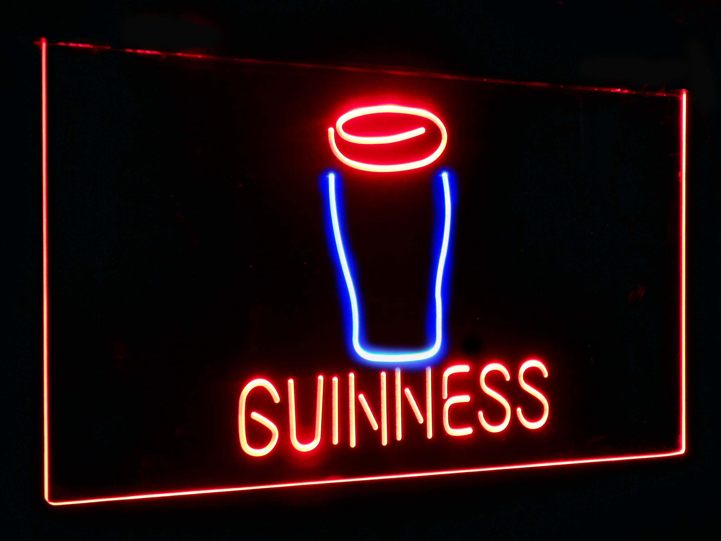 Guinness Glass on tap Bar Decor Dual Color Led Neon Light Signs st6-a2045 by Woody Signs Co. - Handmade Crafted Unique Wooden Creative