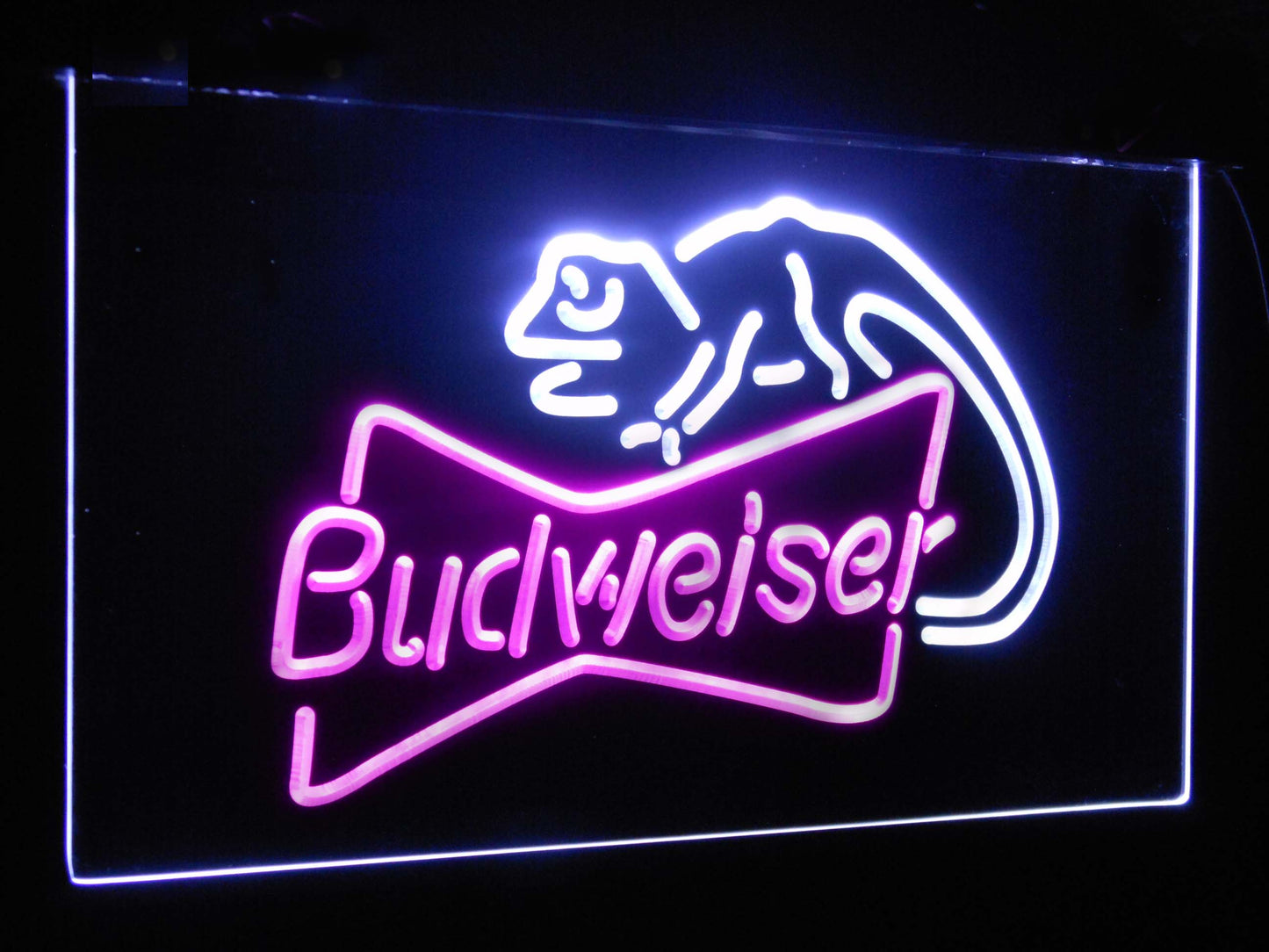 Budweiser Lizard Bar Decoration Gift Dual Color Led Neon Light Signs st6-a2084 by Woody Signs Co. - Handmade Crafted Unique Wooden Creative