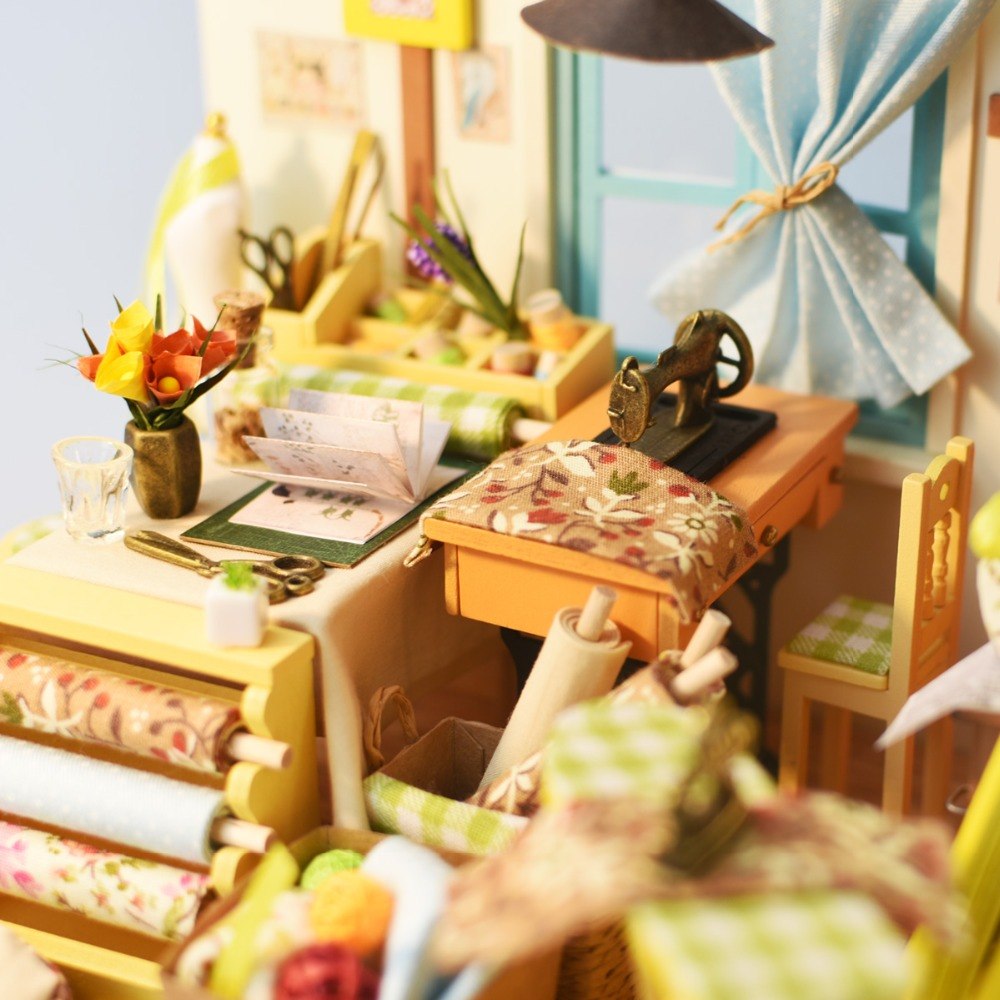 DIY Doll House Lisa's Tailor   Miniature Wooden   Educational  DG101 by Woody Signs Co. - Handmade Crafted Unique Wooden Creative