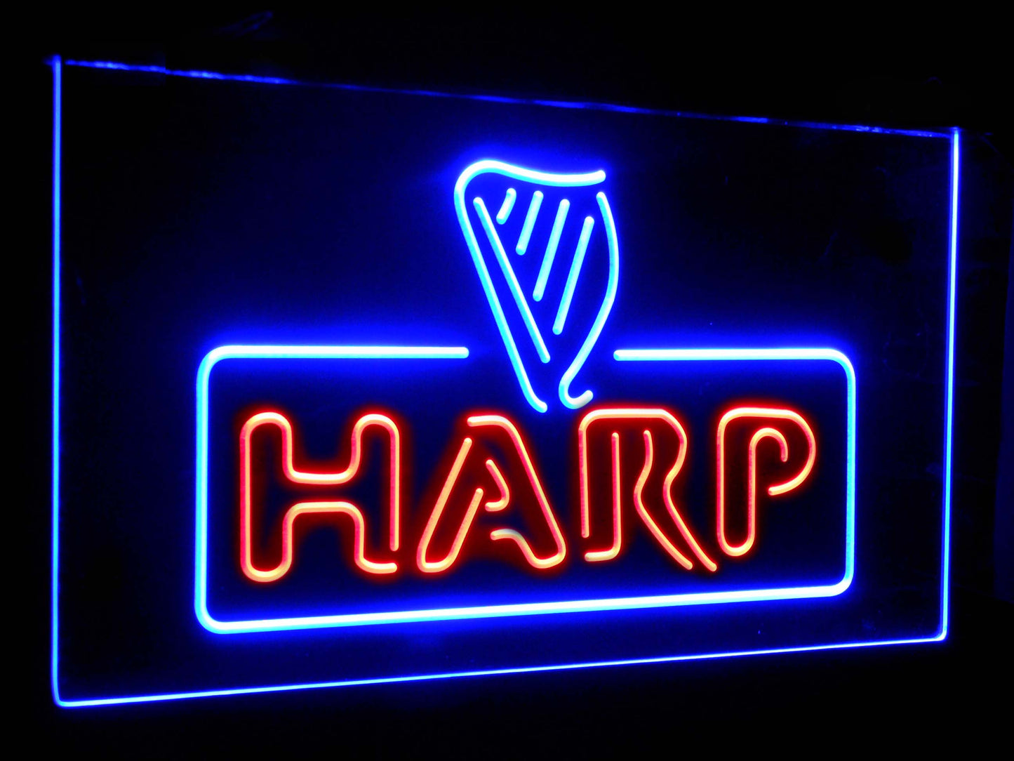 Harp Bar Decoration Gift Dual Color Led Neon Light Signs st6-a2001 by Woody Signs Co. - Handmade Crafted Unique Wooden Creative