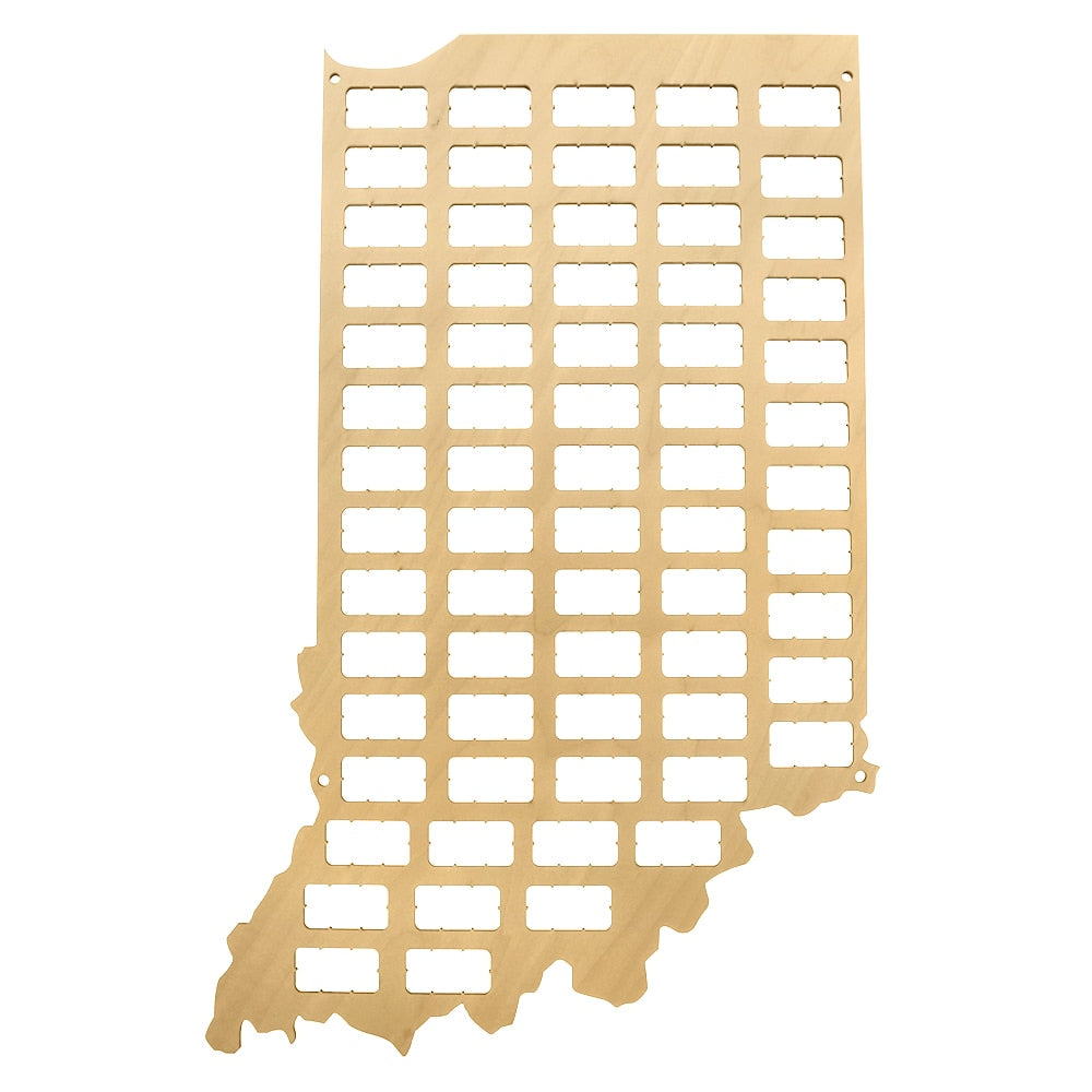 Indiana Cork Wall Display Map Indiana Wood Cutout Shapes Cork Collector Indiana State of USA Custom Deco Map by Woody Signs Co. - Handmade Crafted Unique Wooden Creative