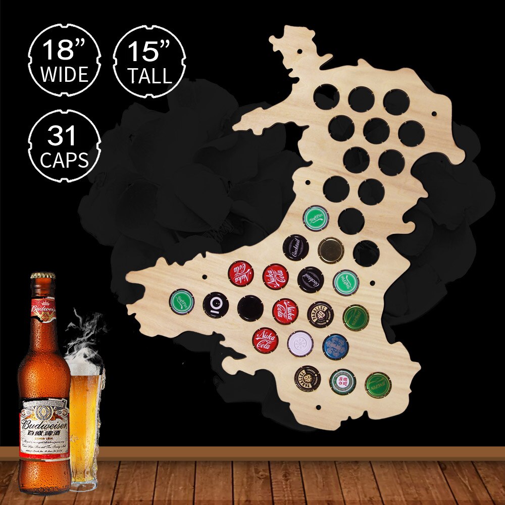 Wales Cap Map Bottle Cap Map Hanging Craft Wooden Cap Map Special Collection for Aficionado by Woody Signs Co. - Handmade Crafted Unique Wooden Creative