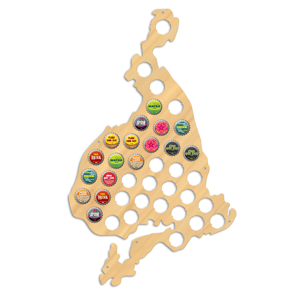Vestmannaeyjar Shaped Cap Map Iceland Westman Islands Cap Collector Wood Map Display Geographical by Woody Signs Co. - Handmade Crafted Unique Wooden Creative