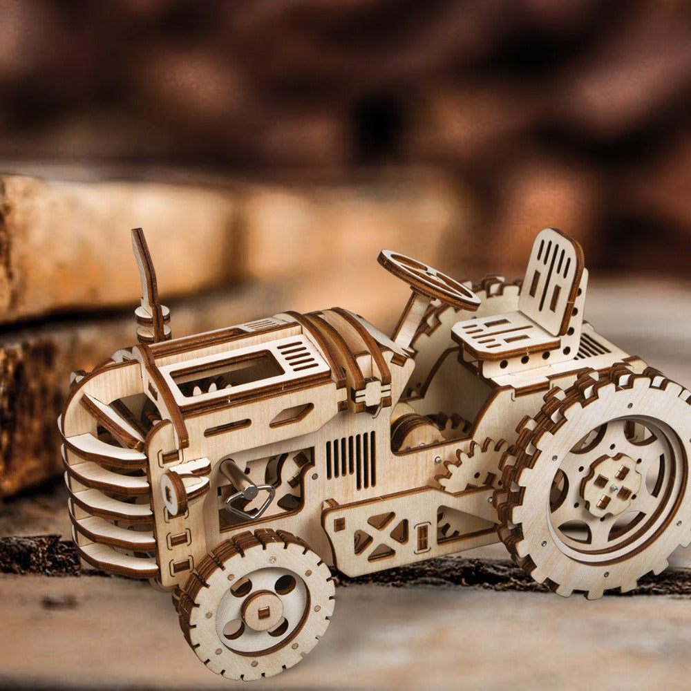 Creative DIY Gear Drive Tractor 3D Wooden Hobbies Gift for LK401 by Woody Signs Co. - Handmade Crafted Unique Wooden Creative