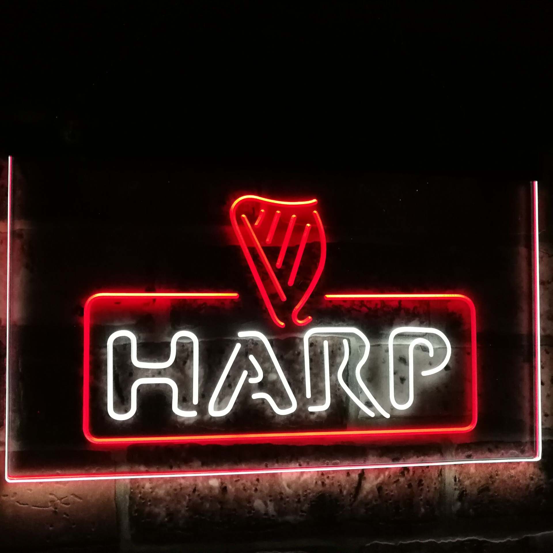 Harp  Bar Decoration Gift Dual Color Led Neon Light Signs st6-a2001 by Woody Signs Co. - Handmade Crafted Unique Wooden Creative