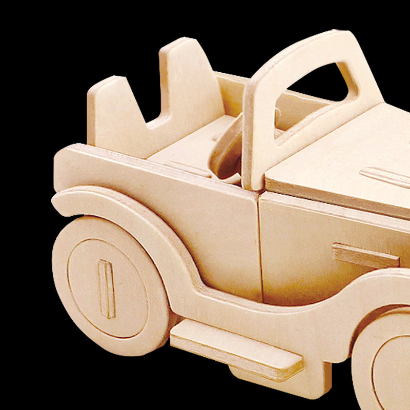 DIY 3D Wooden Classic Car Puzzle Game  Kids Natural Color   Educational Gift JP110 by Woody Signs Co. - Handmade Crafted Unique Wooden Creative