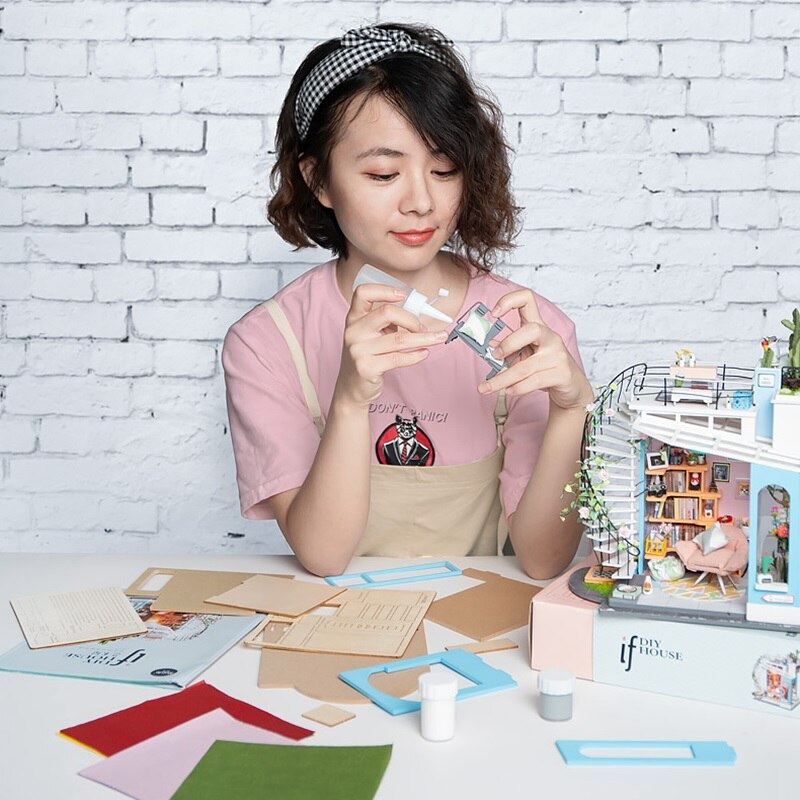 New DIY Dora's Loft with Furniture Miniature Wooden Doll House DG12 (Dora Loft) by Woody Signs Co. - Handmade Crafted Unique Wooden Creative