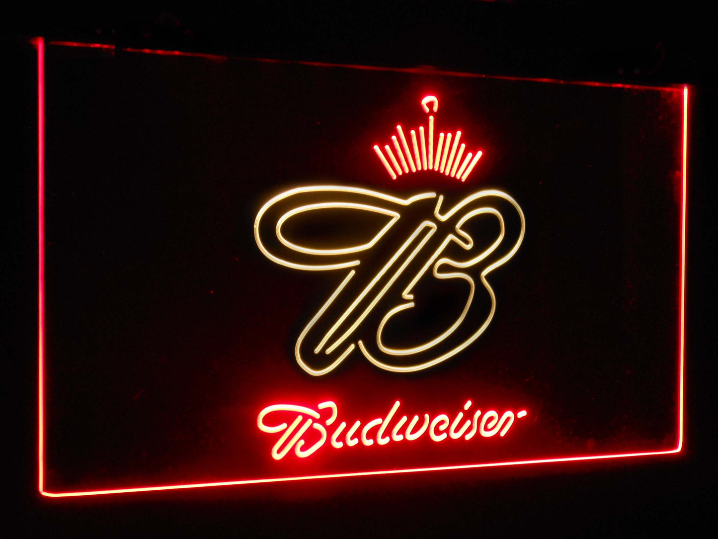 Budweiser Crown King Bar Decoration Gift Dual Color Led Neon Light Signs st6-a2006 by Woody Signs Co. - Handmade Crafted Unique Wooden Creative