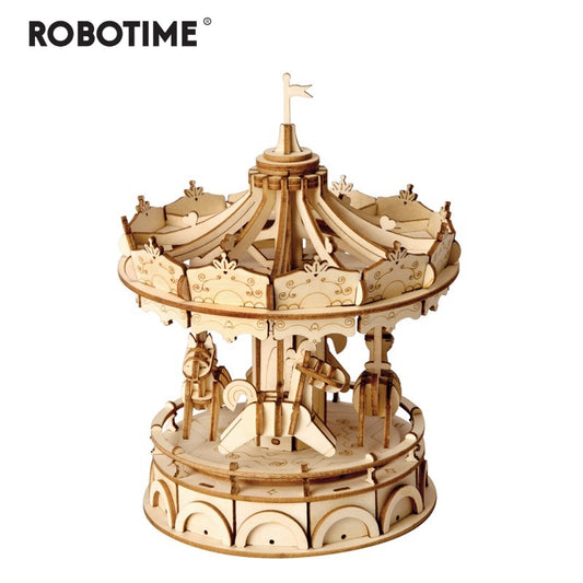 DIY 3D Wooden Merry-Go-Round Puzzle Game Gift for  Kid Friend Nice Decor  Popular  TG404 (Merry-Go-Round) by Woody Signs Co. - Handmade Crafted Unique Wooden Creative