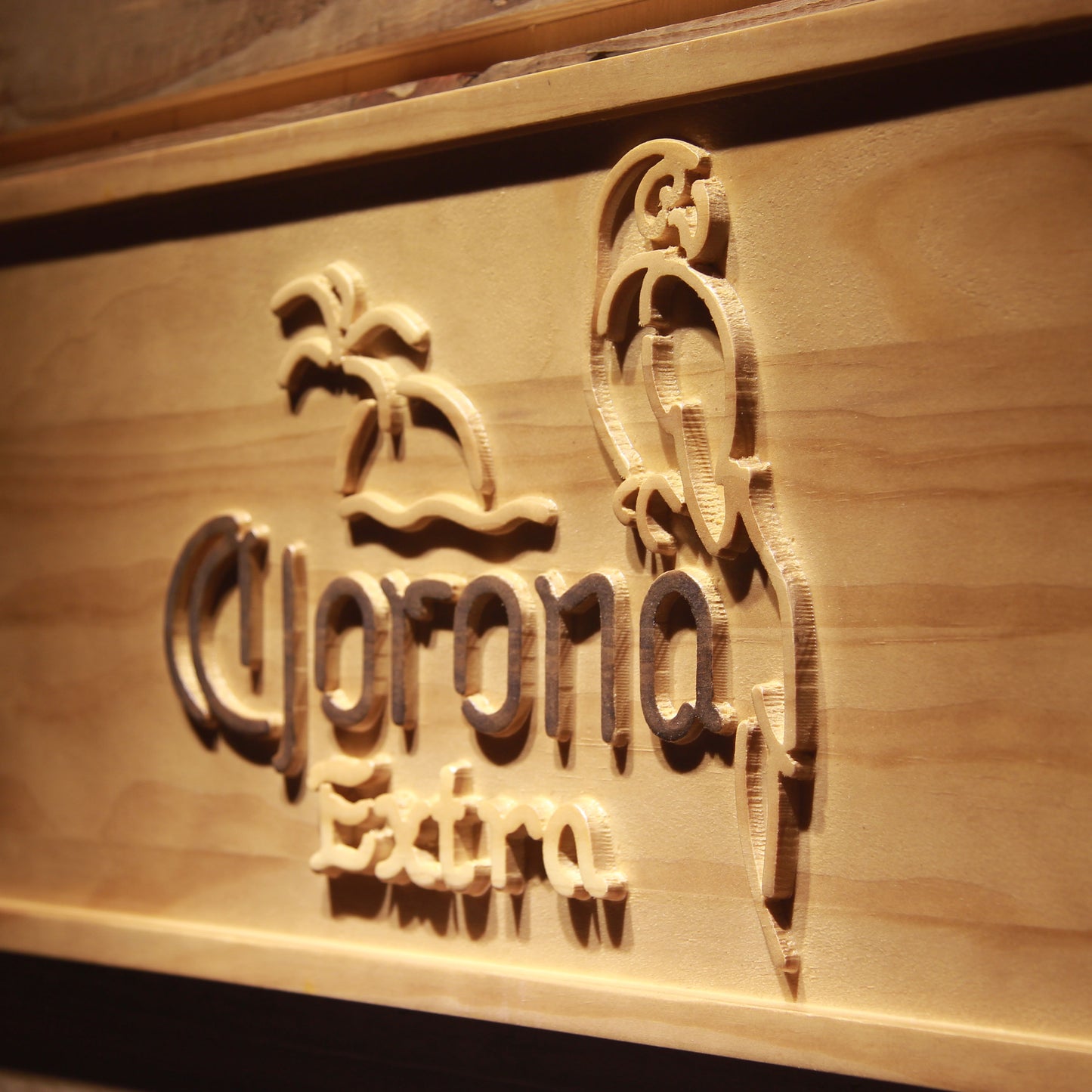 Corona Extra Parrot 3D Wooden Signs by Woody Signs Co. - Handmade Crafted Unique Wooden Creative