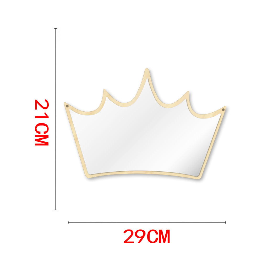 Wall Mirror Wood and Acrylic Queen Princess Crown Safety Mirror King of Crown Wall Mirror Decor For Kid's Room by Woody Signs Co. - Handmade Crafted Unique Wooden Creative