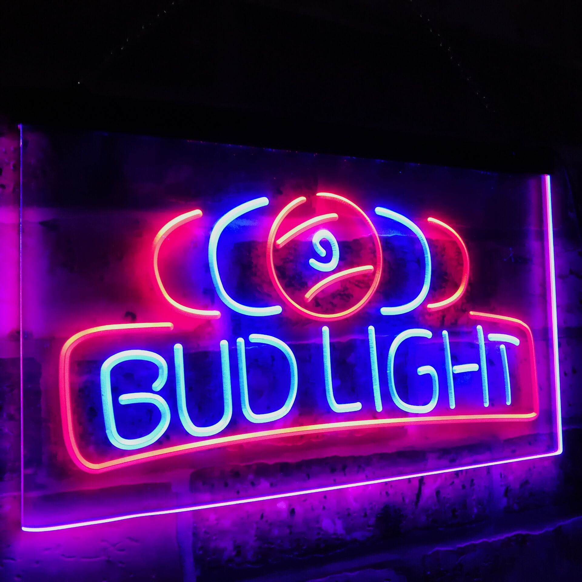 Bud Light Pool Room 9 Ball Snooker Billiard Dual Color Led Neon Light Signs st6-a2056 by Woody Signs Co. - Handmade Crafted Unique Wooden Creative