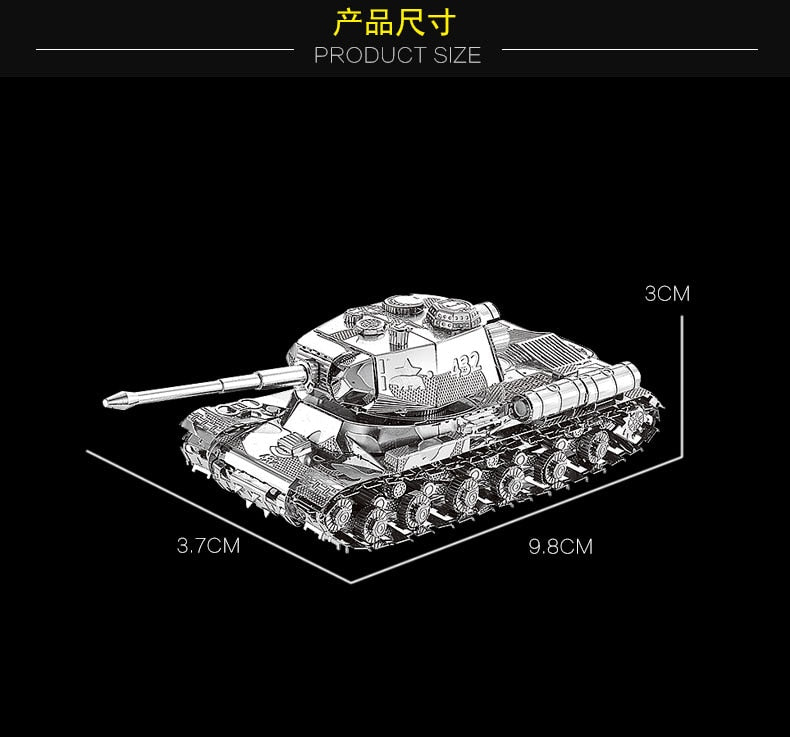 3D Metal model kit JS-2 tank Chieftain MK50 Tank Model DIY 3D by Woody Signs Co. - Handmade Crafted Unique Wooden Creative