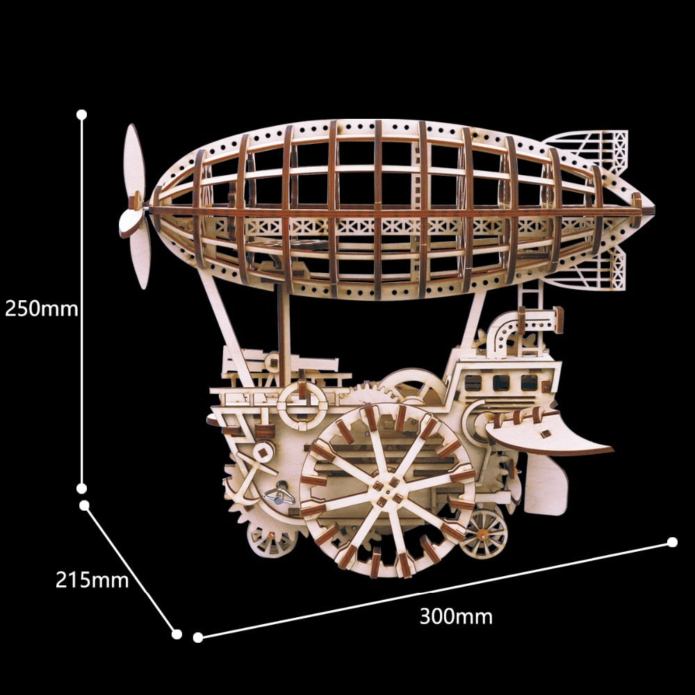 DIY Moveable Airship Gear Drive by Clockwork 3D Wooden Hobbies Gift for LK702 by Woody Signs Co. - Handmade Crafted Unique Wooden Creative