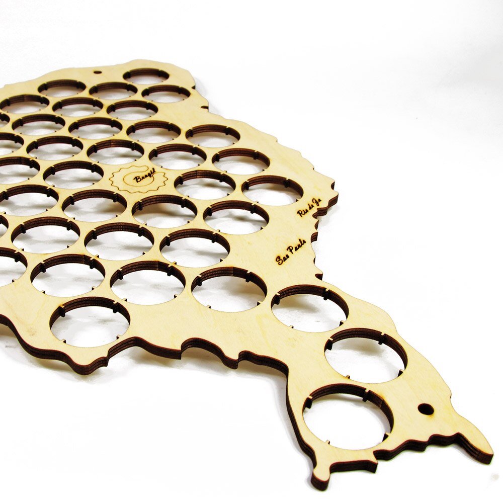 Creative Wooden Cap Trap Bottle Caps Map of Brazil Board Wall Art For Cap Collector Drinker by Woody Signs Co. - Handmade Crafted Unique Wooden Creative