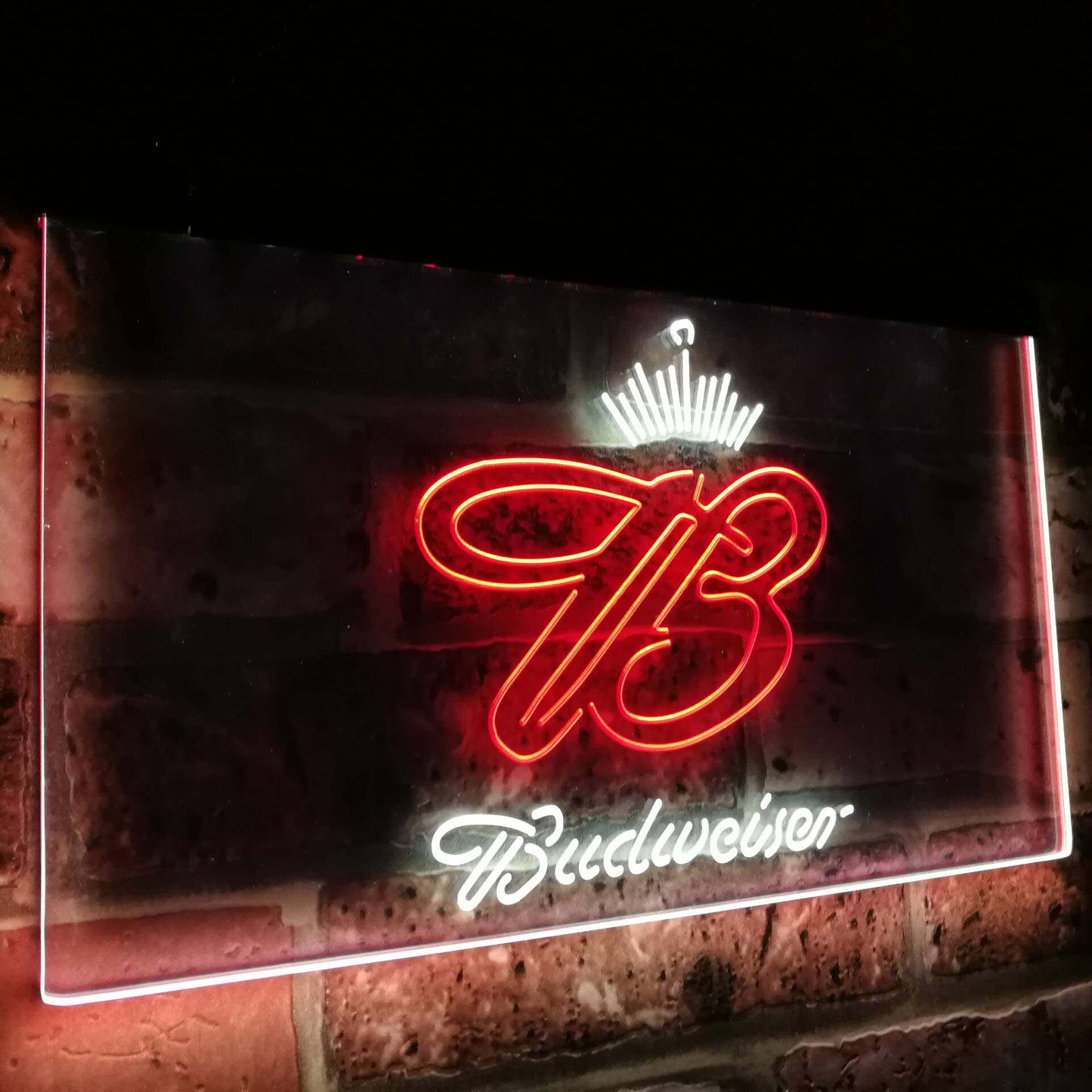 Budweiser Crown King Bar Decoration Gift Dual Color Led Neon Light Signs st6-a2006 by Woody Signs Co. - Handmade Crafted Unique Wooden Creative