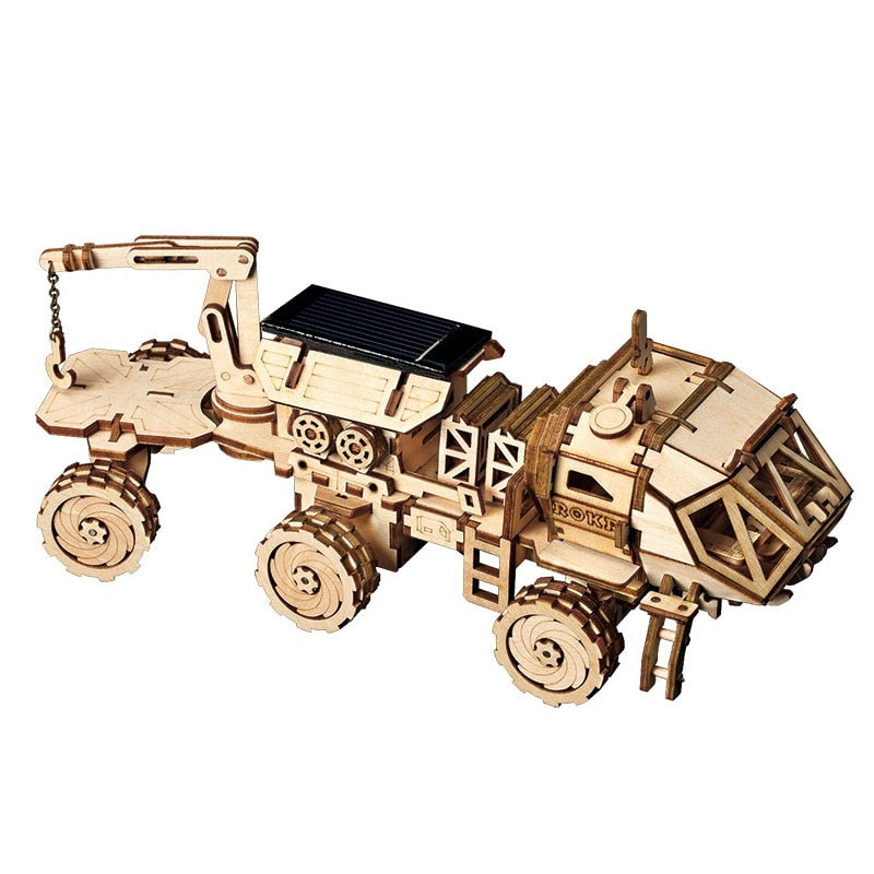 4 Kind Wooden Solar Energy Powered 3D Moveable Space Hunting DIY Model Creative Toy Gift for Child Adult LS402 by Woody Signs Co. - Handmade Crafted Unique Wooden Creative