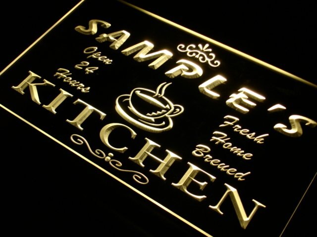 pc Name Custom Mom Kitchen Bar Neon Light Signs with On/Off Switch 7 Colors 4 Sizes by Woody Signs Co. - Handmade Crafted Unique Wooden Creative