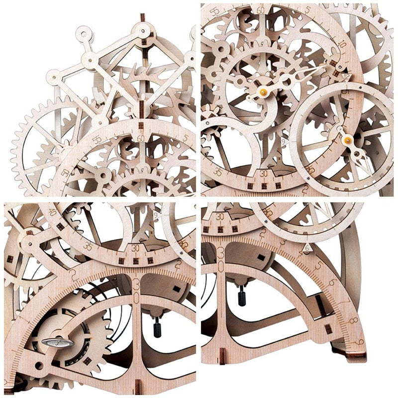 DIY Gear Drive Pendulum Clock by Clockwork  3D Wooden  LK501 by Woody Signs Co. - Handmade Crafted Unique Wooden Creative