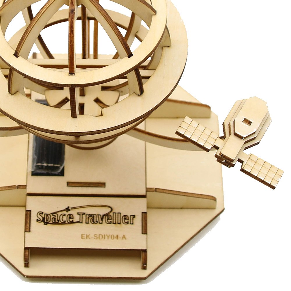 Solar Power DIY Space Traveler Solar Kit Wooden 3D Puzzle Desk Decoration Crafts Figurines & Miniatures Unqiue Gifts by Woody Signs Co. - Handmade Crafted Unique Wooden Creative