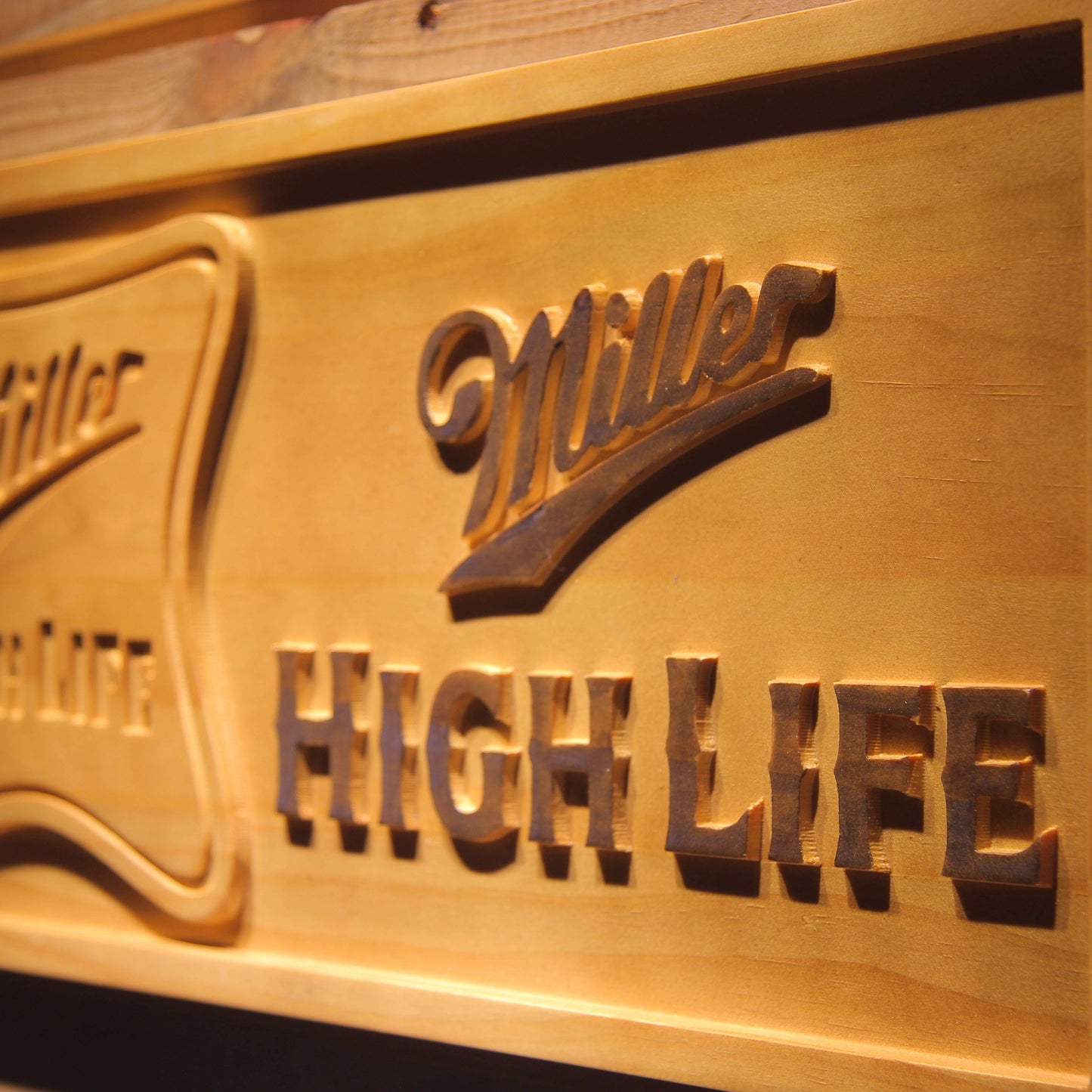 Miller High Life 3D Wooden Signs by Woody Signs Co. - Handmade Crafted Unique Wooden Creative