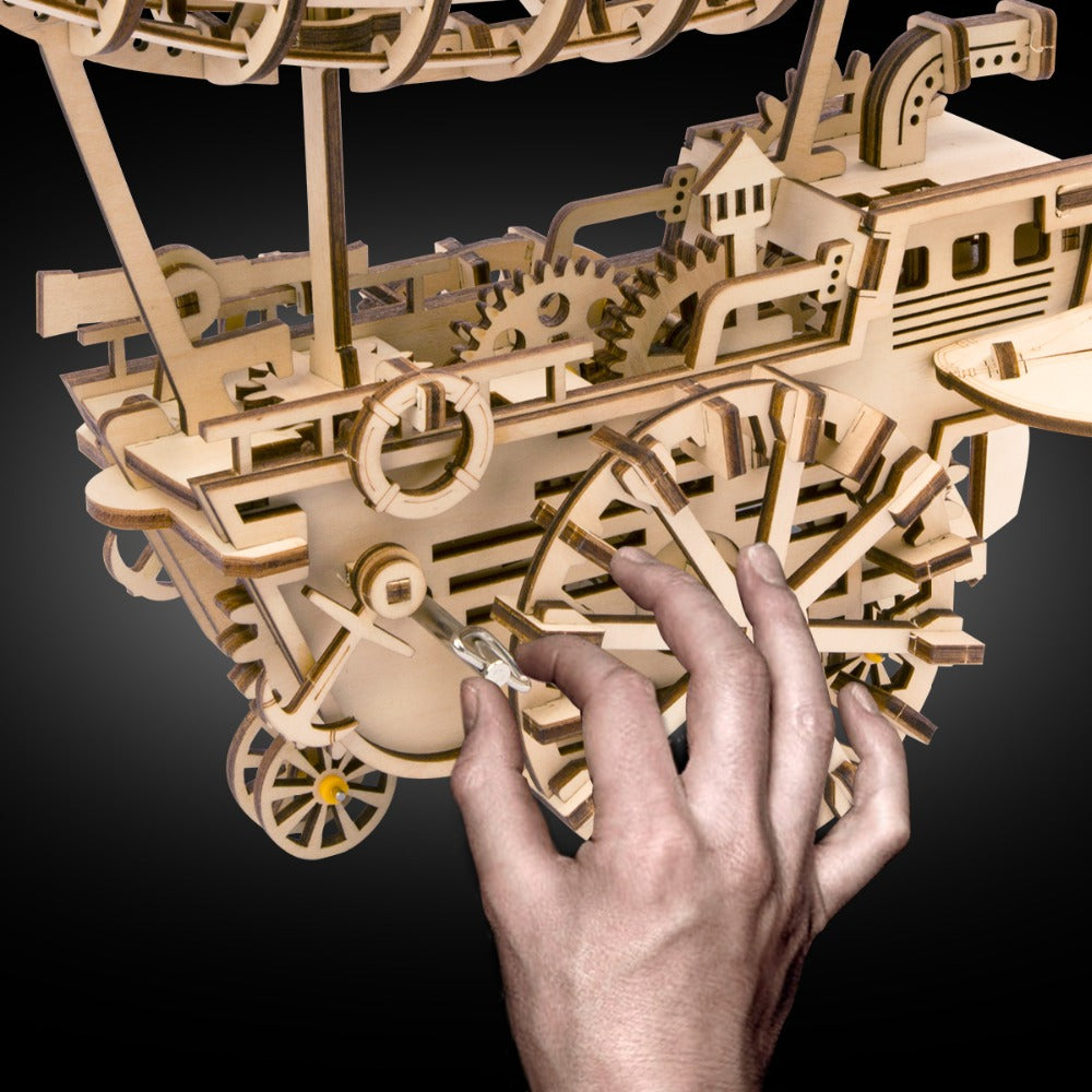 DIY Moveable Airship Gear Drive by Clockwork 3D Wooden Hobbies Gift for LK702 by Woody Signs Co. - Handmade Crafted Unique Wooden Creative