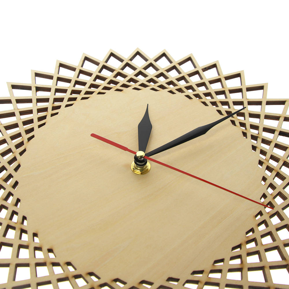 Modern Spiral Hanging Minimalist Wooden Wall Clock Silent Savanna Geometric Clock Watch    Unique Design by Woody Signs Co. - Handmade Crafted Unique Wooden Creative